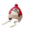 Cartoon puppy pilot baby ear protection knitted hat toddler strap wool hat autumn and winter children's thermal hat