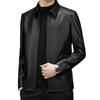 Men's Calfskin Leather Leather Jacket Spring and Autumn Middle-aged Business Casual Lapel Leather Jacket Jacket