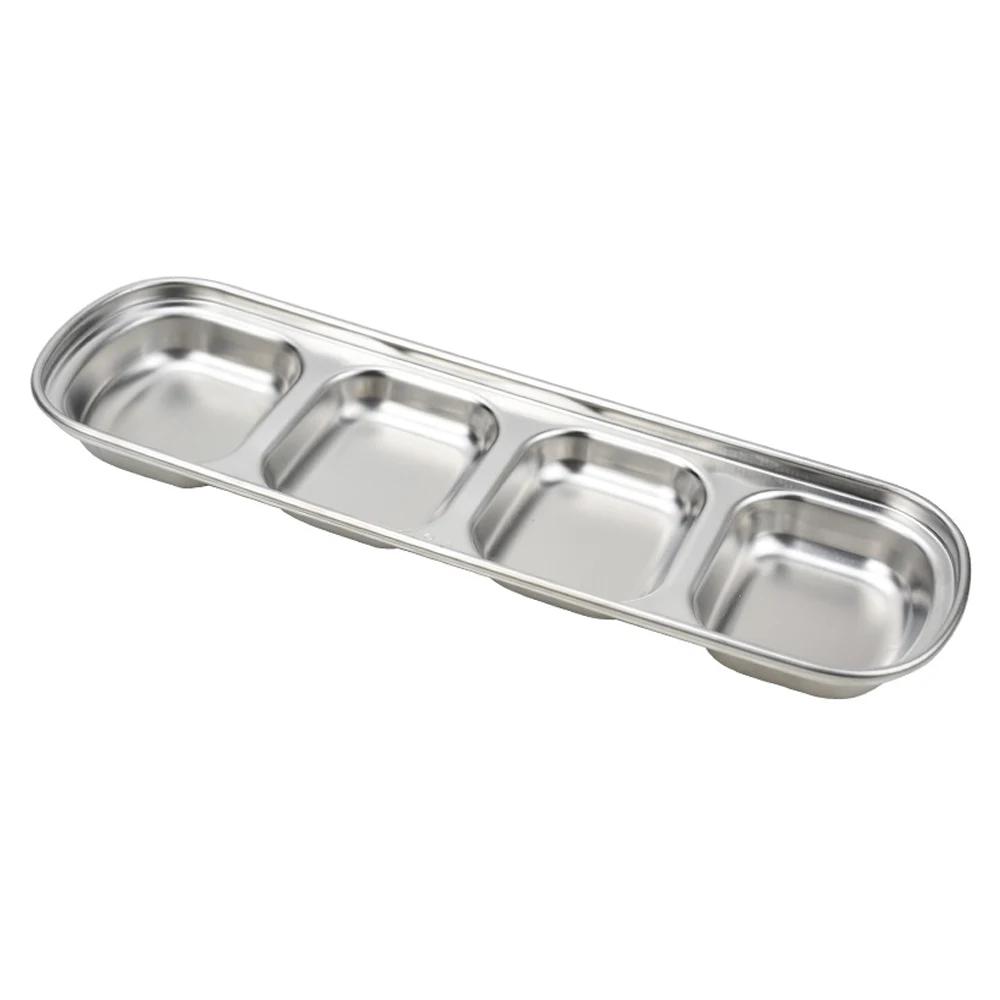 304 Stainless Steel Pepper Roast Meat Sauce Dishes Wasabi Bowl Separate Sushi Vinegar Soy Plates Tableware Food Seasoning Tray
