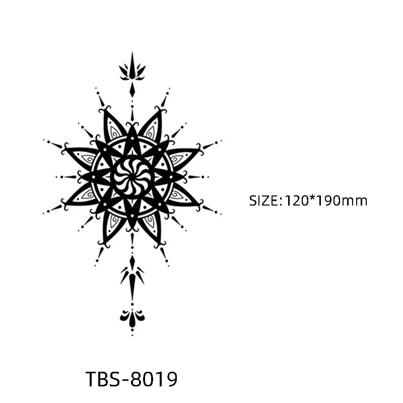 Waterproof Semi-Permanent Black & White Totem Flower Tattoo Stickers