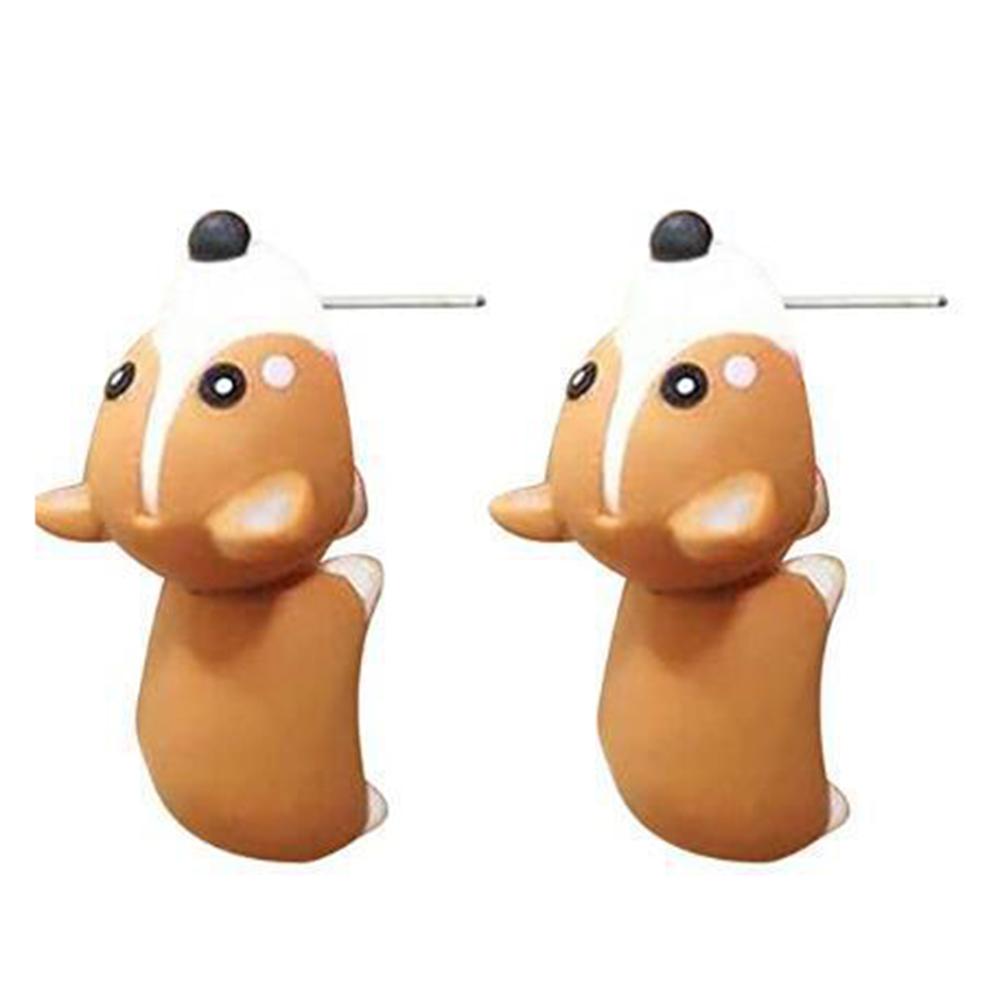 2pcs/1pair Animal Cartoon Stud Earring For Women Cute Dinosaur Little Dog Whale Clay Bite Ear Jewelry Funny Gifts Fashion