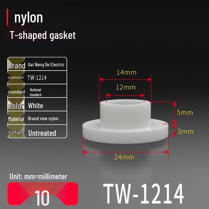 T-förmiger Nylon-Kunststoff-Dichtungsring und Schraubwellenhülse (Für dich: M2-M35)