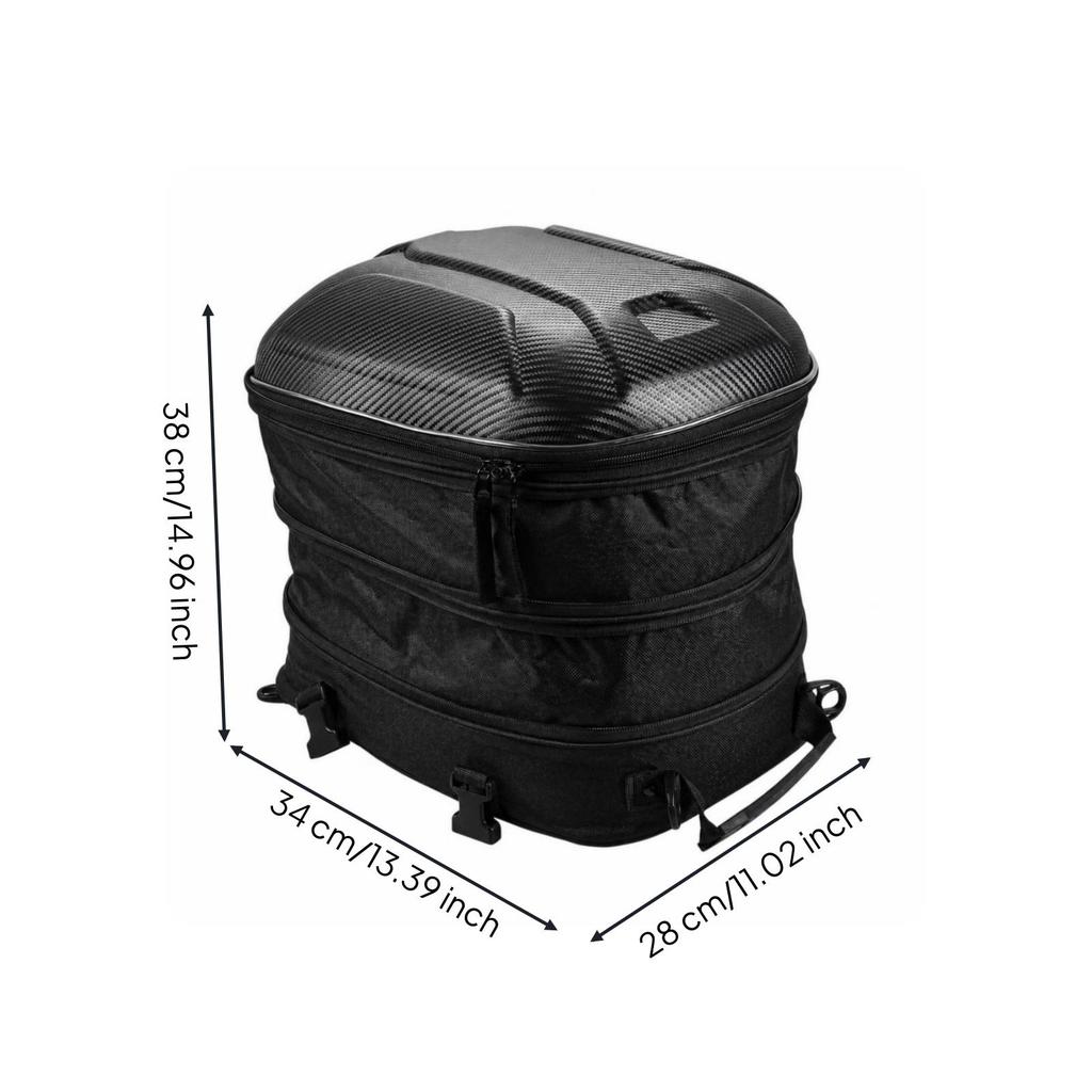 Motorcycle Tail Bag Rigid-Shell Luggage Portable for Road Trips