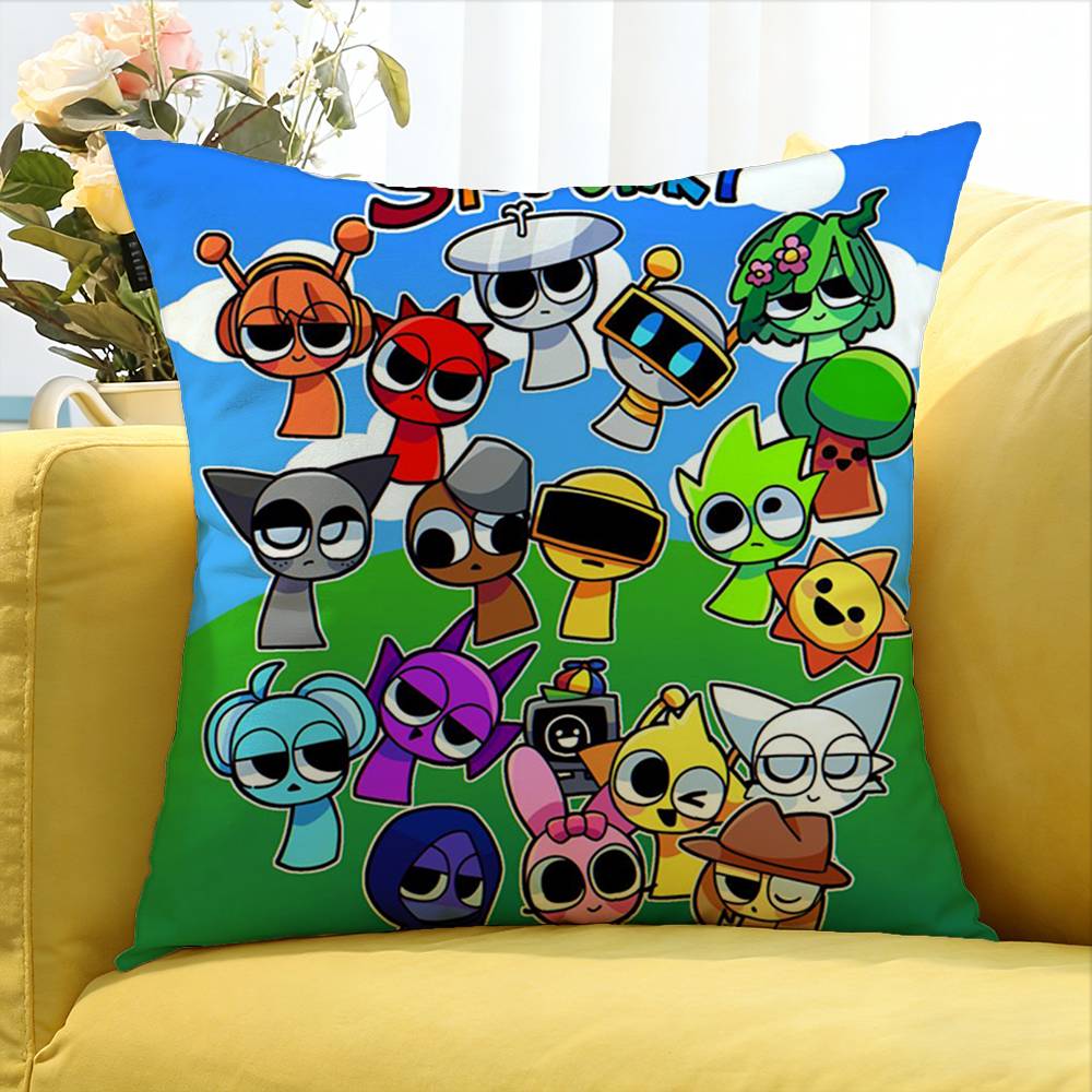 Game SSprunki fun World Various Sizes Square Pillow Case For Car Home Bedchamber Decor