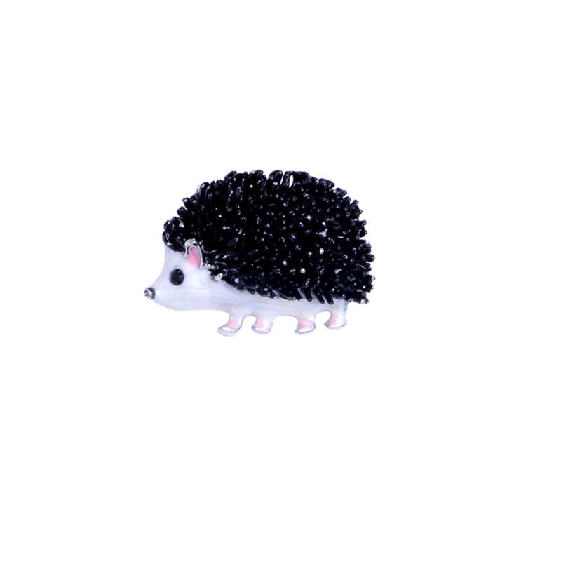 Fashion Rhinestone Hedgehog and Panda Animal Brooch - European and American Style Pin