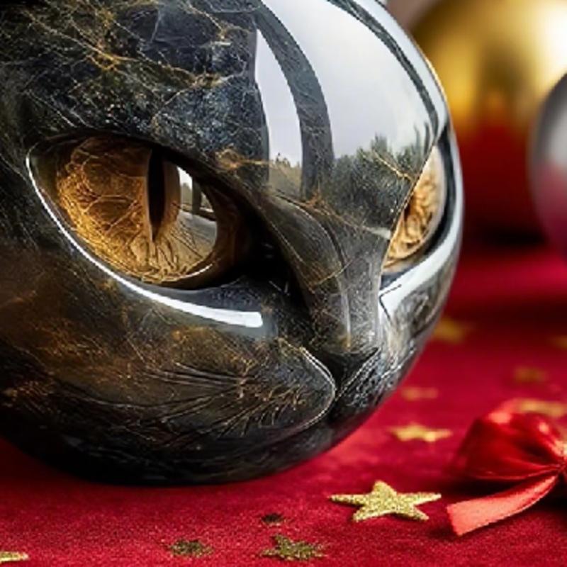 

Чорний Кіт Кам яна Скульптура Різьблений Вручну Кристал Лікувальний Камінь Статуетка Кота Мистецький Елемент Декор для Робочого Столу для Панелі Приладів CN