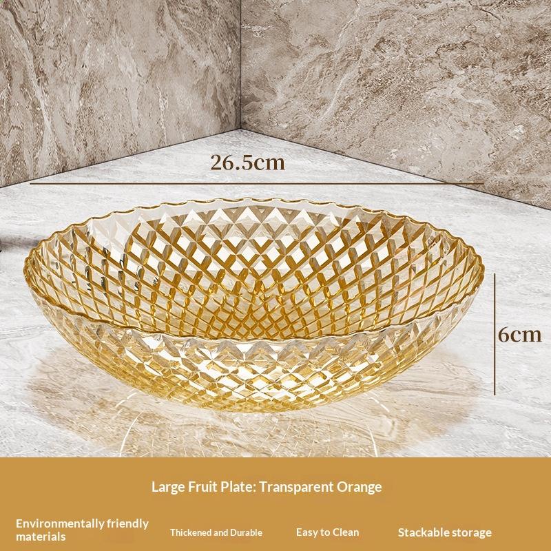 Exquisite Flower Shaped Transparent Fruit Plate Plastic Dessert Salad Tray Light Luxury Household Snack Plate