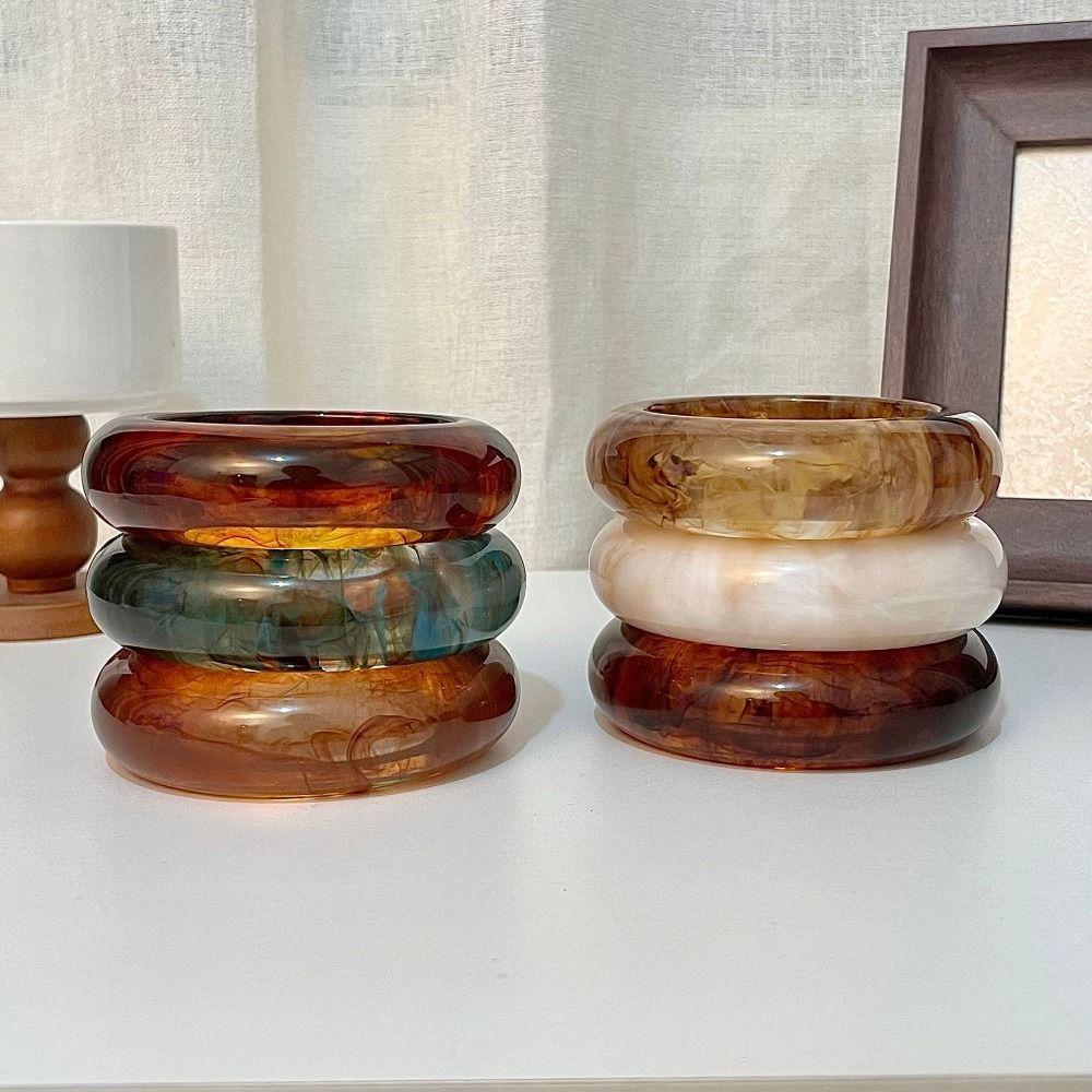 Bohemian Round Wide Bracelet Europe American Style Smudged Hand Ring  Gift