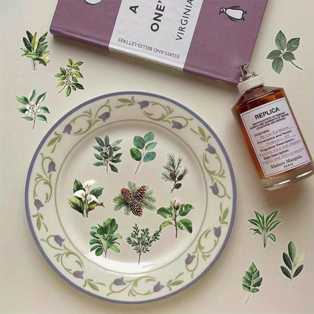 50pcs transparent plant leaf series stickers, suitable for faith based designs such as scrapbooks, diaries, laptops, water bottl