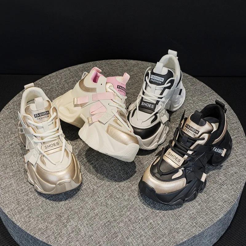 Spring/Summer New Thick Soled Sports And Leisure Shoes, Fashionable And Versatile Women'S Dad Shoes