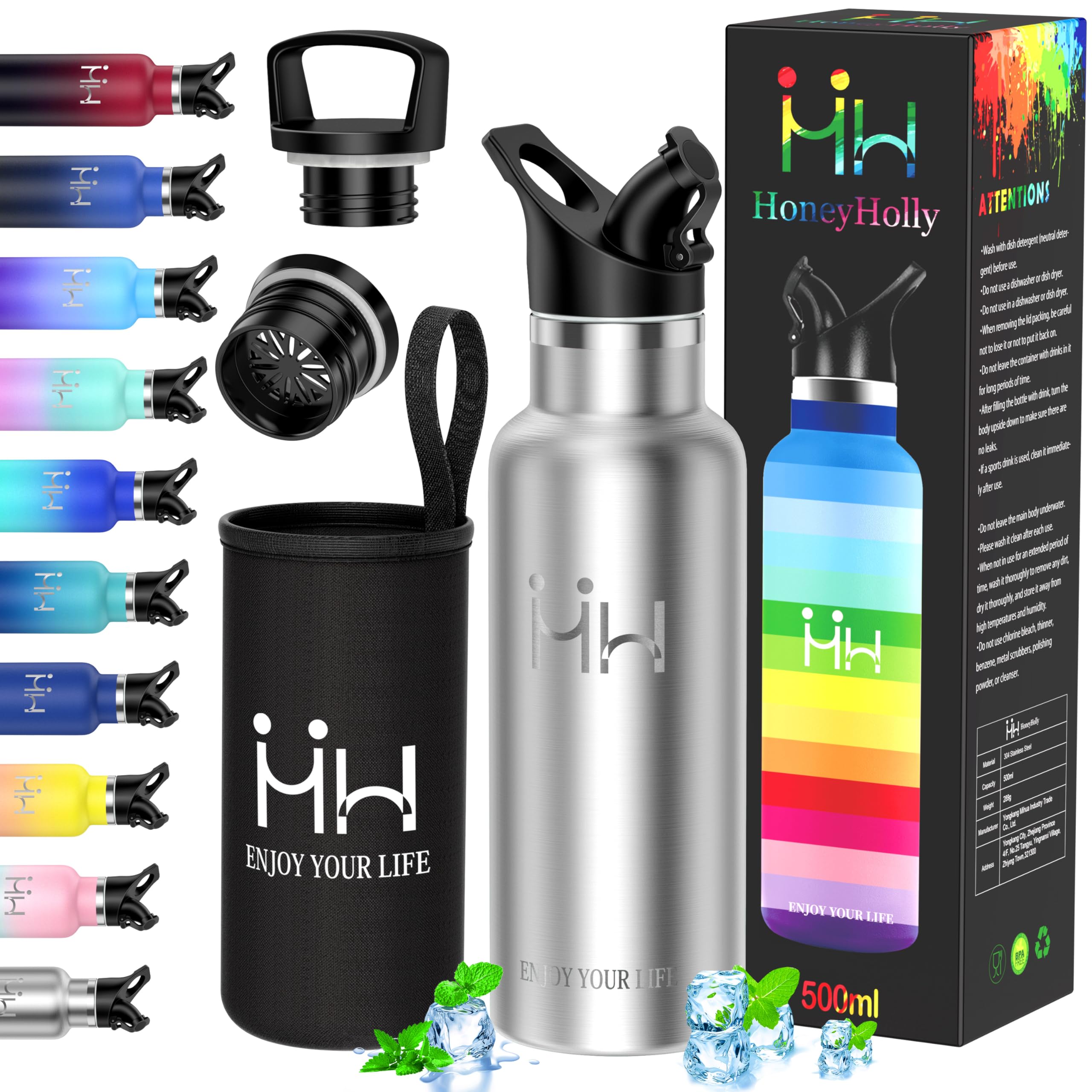 

Бутылка для воды для спорта для широкого тепла холода вакуум легко для спорта вода гора начальная средняя для милых детей, пить, 500 мл, школа, не содержит БФА