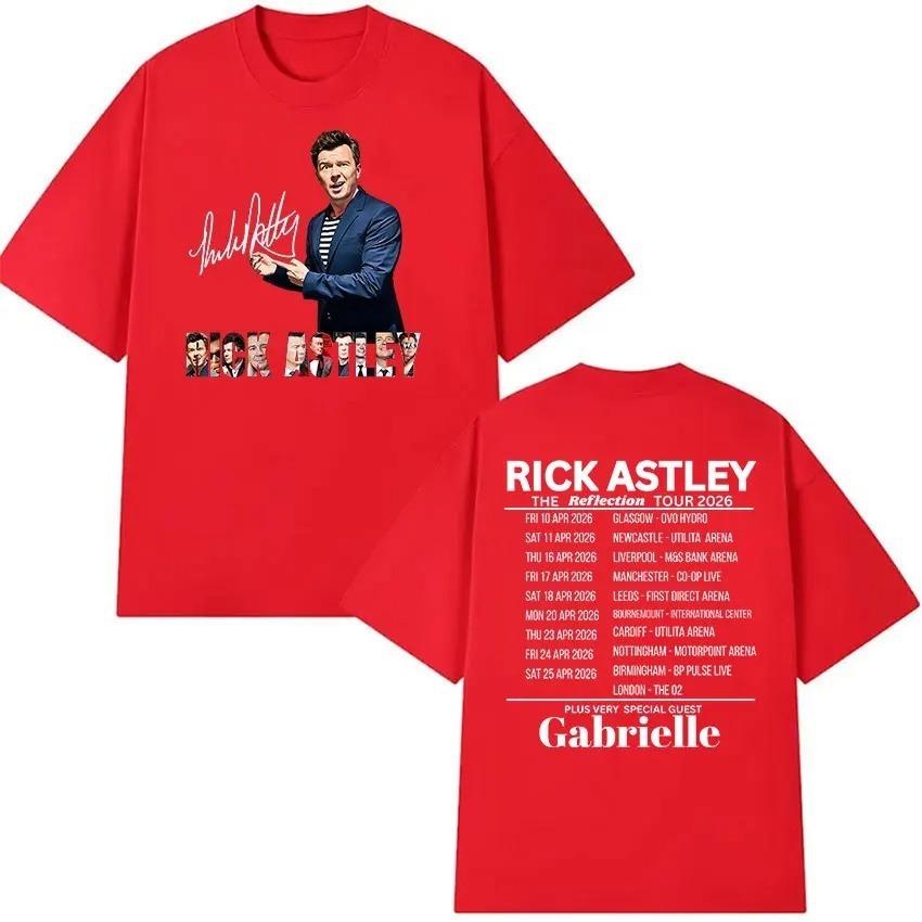 Unisex Hip Hop Clothing Tshirt Rick Astley The Reflection Tour 2026 Graphic T Shirts Vintage Fashion Oversized Cotton Tshirt S