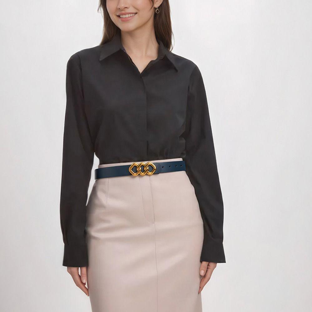 Adjustable Suit Trousers Vintage Belt PU Dress Waistband  Waist Accessory