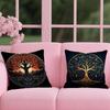 Tree of Life Cushion Cover Plant Floral Cushion Cover 2-in-1 Reversible Plush Pillow Cover | Car/Sofa/Bed | Perfect Gift