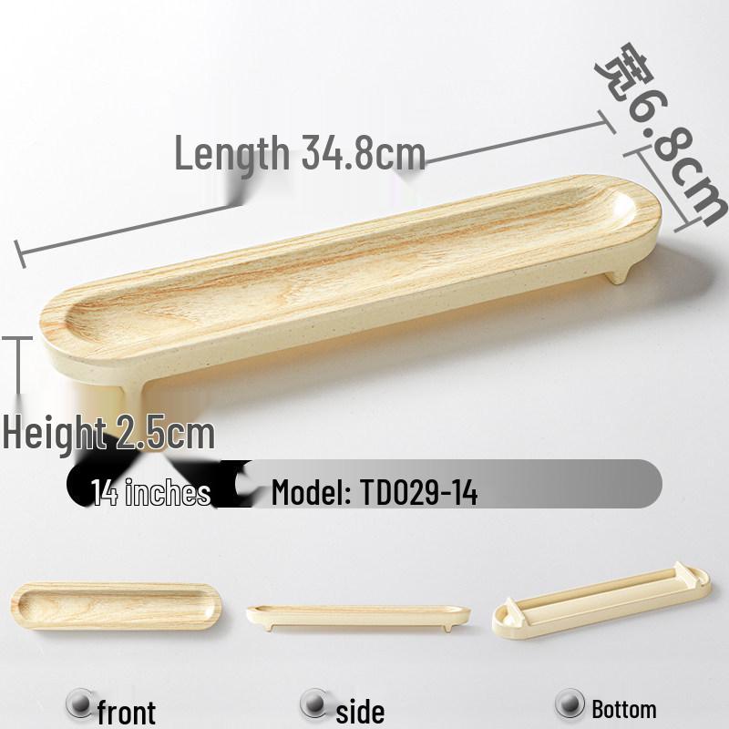 Xiangyuanmei Melamine Barbecue Hot Pot Side Plate - Imitation Porcelain Grill Pan with Wood Grain Design