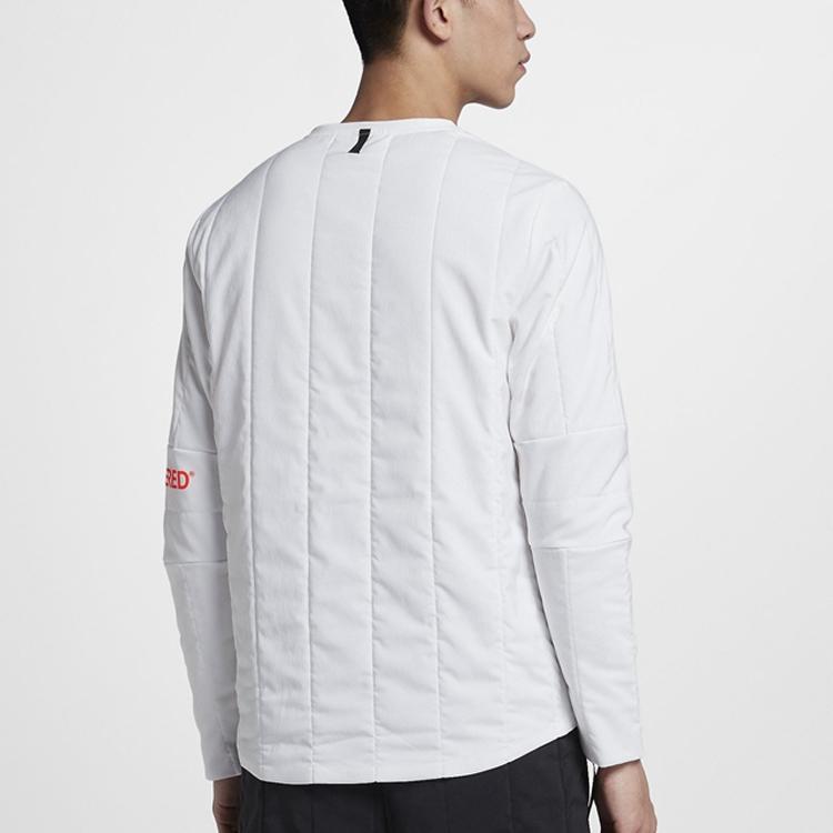 Jordan Engineered Quilted Crew Neck Logo Long Sleeve Sweatshirt Men Tops White AJ1055-100