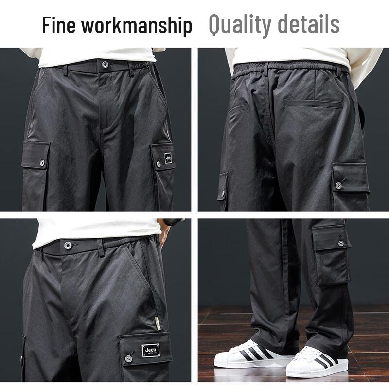 JEEP Men's Multi-Pocket Straight-Leg Cargo Pants