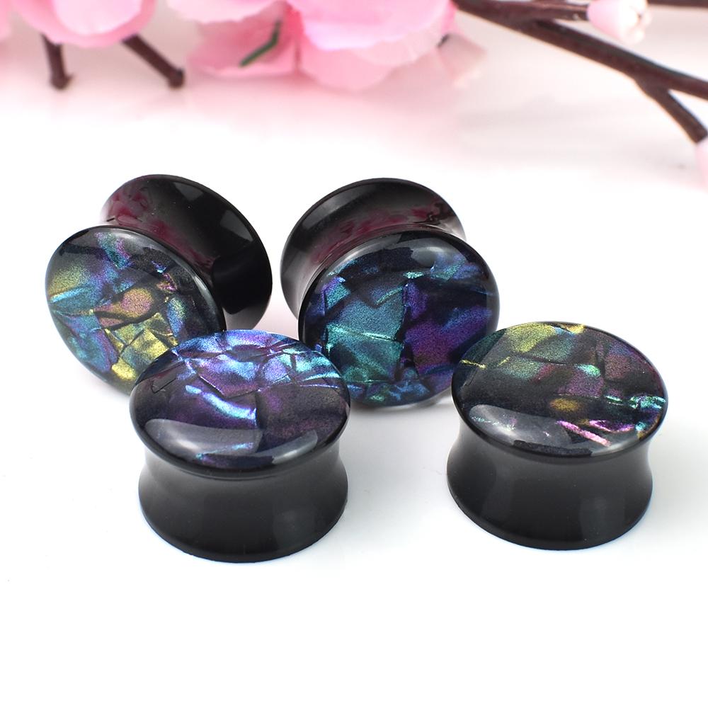 2pcs 6-50mm Camouflage Color Ear Gauges Tunnels Ear Plugs Stretcher Expander Body Piercing Jewelry for Women Men