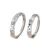 Kleiner Prinz & Rose Sterling Silber 999 Partnerringe - Koreanischer Stil, Hochwertige gehammerte Textur, Verstellbar.