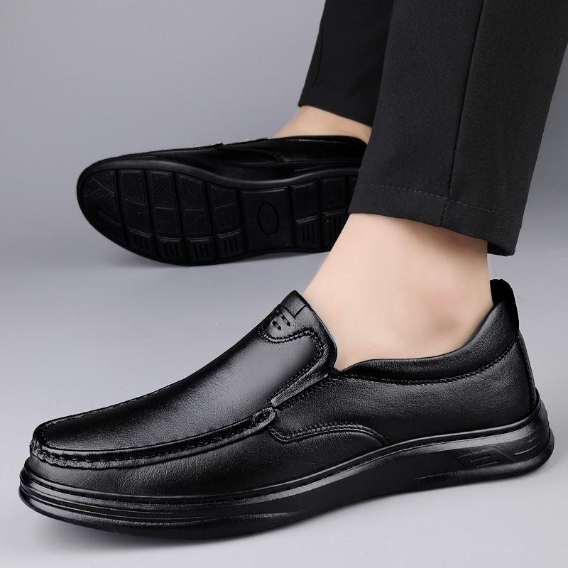 Men's Flats Classic All-match Mens Loafers Male High Quality Comfortable Dress Shoes Genuine Leather Mens Slip On Business Shoes