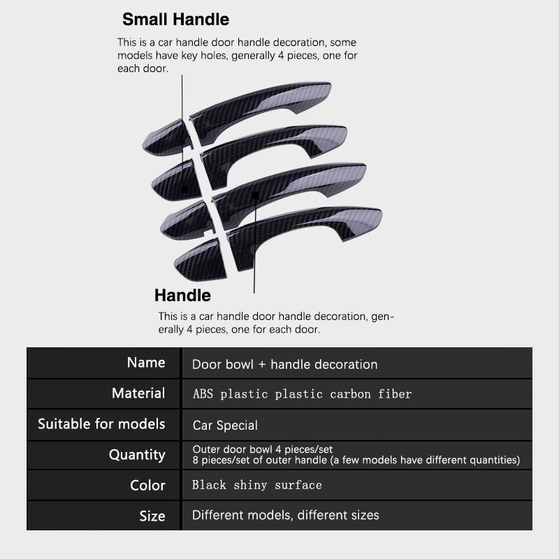 Carbon Fiber Door Handle Cover Fit for Ford Edge MK2 Endura Edge Plus 2015~ Car Exterior Style Accessories Sticker 2016