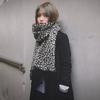 Cai Cai fashionable eye-catching leopard print scarf women's winter thickened warm shawl dual-purpose cashmere scarf autumn versatile