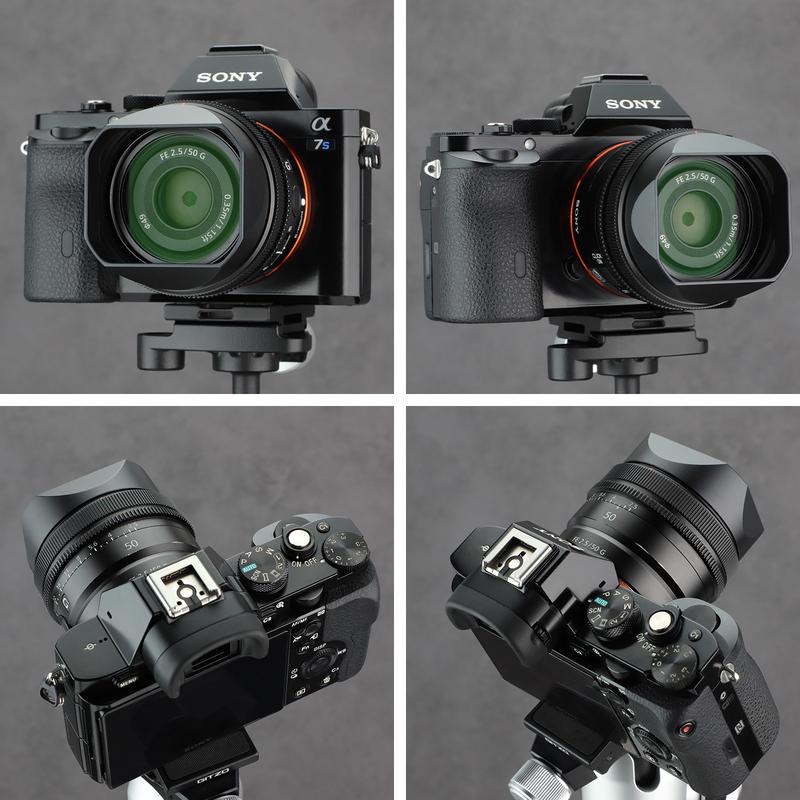 Haoge Bayonet Square Metal Lens Hood for Sony FE 40mm F2.5 G Lens FE 2.5/40 G(SEL40F25G) with Metal Cap
