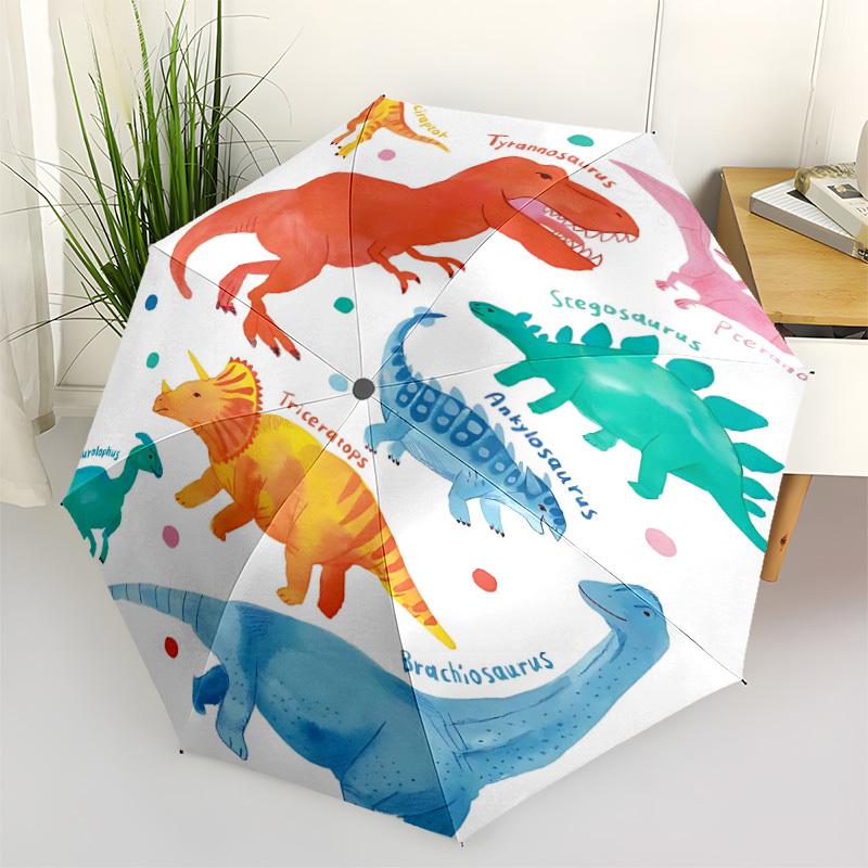 1pc Dinosaur Collection Automatic Folding Umbrella Portable Collapsible 8-Rib Umbrella for All Seasons, Casual Outdoor Accessory, B08