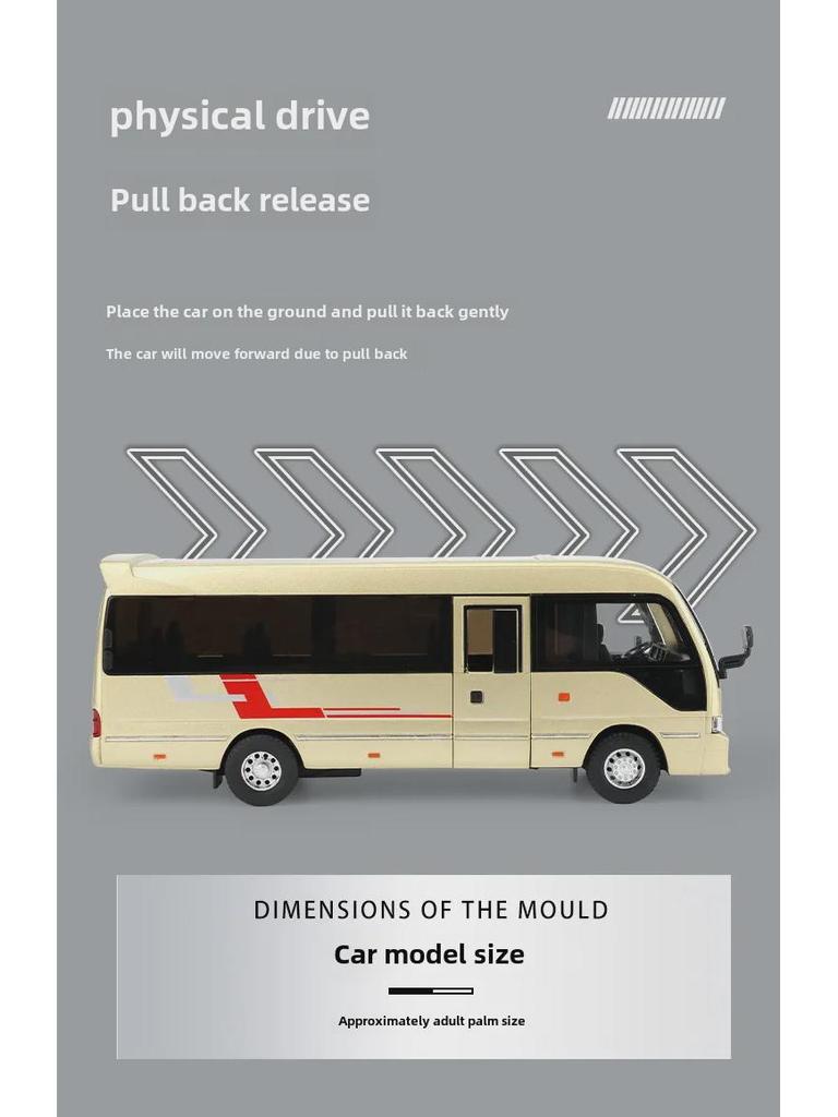 1/32 Scale Alloy Bus Model Toy with Sound and Light - Pull Back Action, Cake Decoration 
