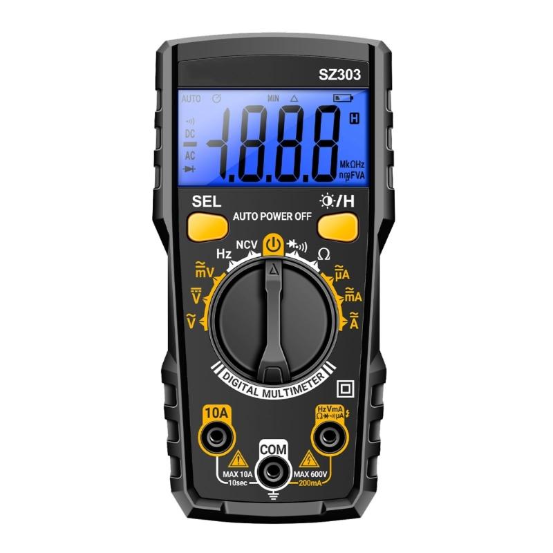 Multimeter Tester 1999Counts Digital Multimeter with Voltmeter and Ohm Meter Resistance; Tests Live, Continuitys