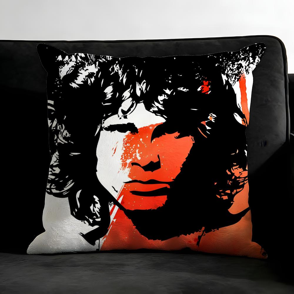 J-Jim M-Morrison Band Cushion Cover Pillowcase Ultra Soft Skin Friendly Fabric Cloud Like Comfort & Concealed Zipper