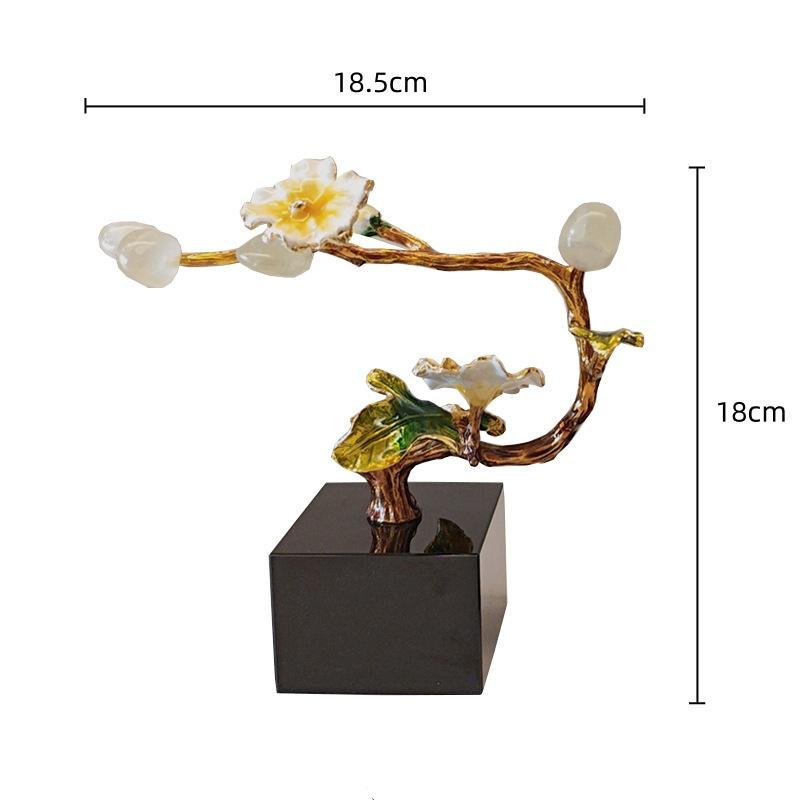 Metal Handicraft Golden Tree Plum Blossom Crystal Tree Artificial Sculpture Decorative Figurines Home Decoration Accessories
