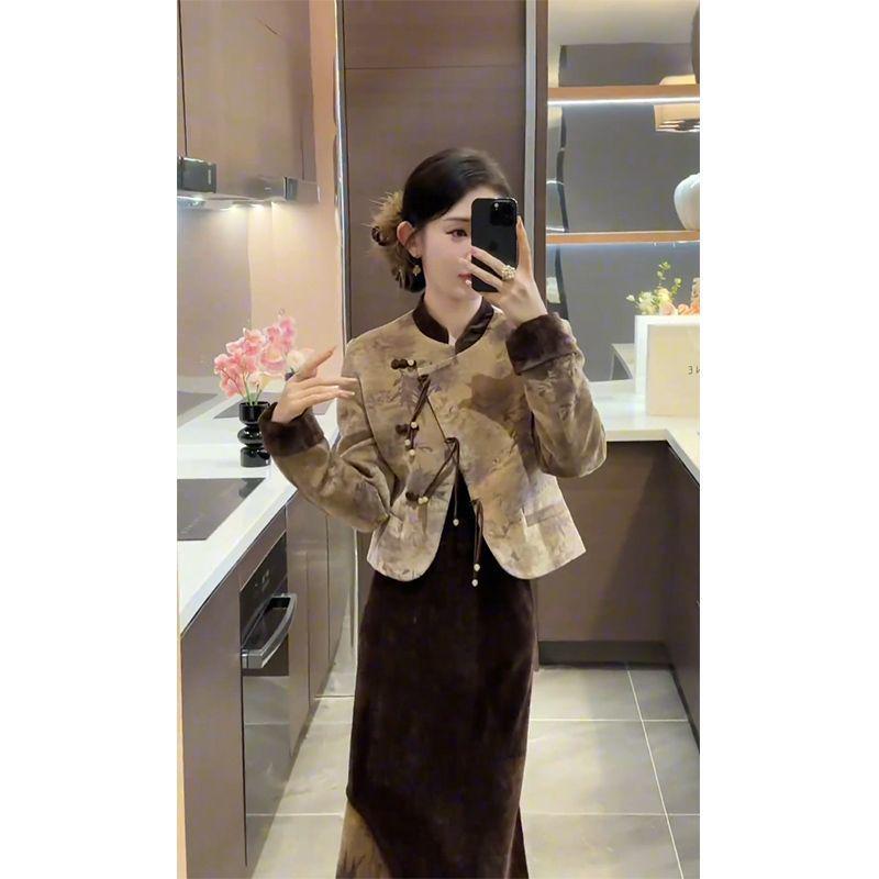 

Ретро китайский костюм-жакет и комплект из двух предметов в стиле династии Тан - Коллекция Осень/Зима 2025 S (Recommended 80-95 jin)