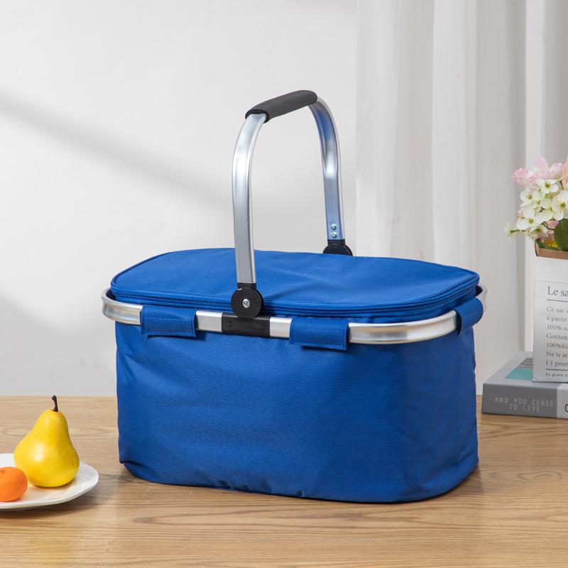 Insulated Folding Picnic Basket & Thickened Shopping Tote for Camping