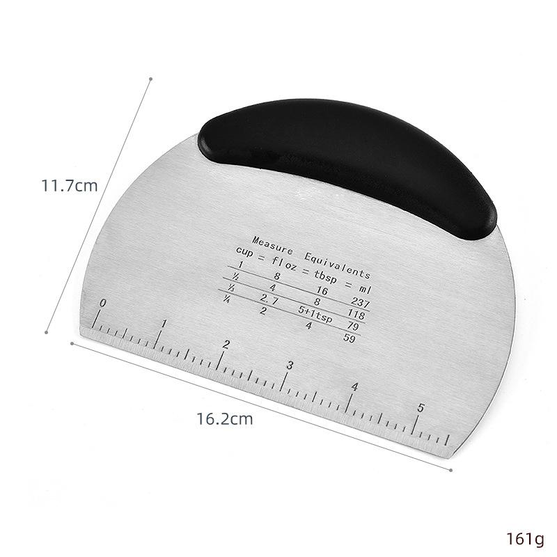 Stainless Steel Dough Cutter Ergonomic PP Non Slip Handle Stable Multi Scale Design No Rust Cake Baking Scraper