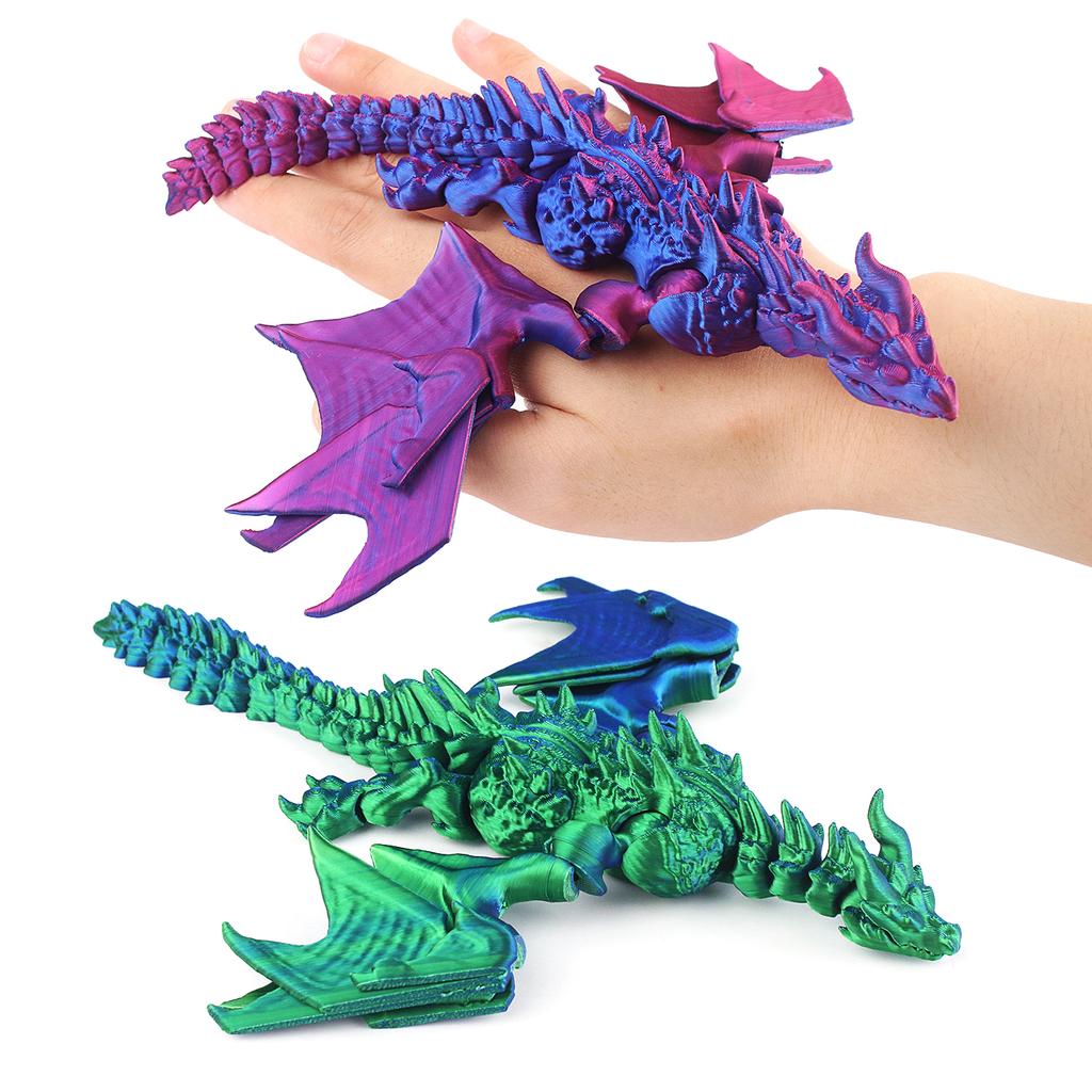 3D printed Evil Winged Dragon (with wings), with movable wings and multiple joints, 3D printed party gift toys