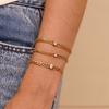 MamacitaSlay NK Figaro Chain Grinding Cuban Chain  Round Drop Zircon Stainless Steel Bracelet 18K Gold Plated Jewelry For Women