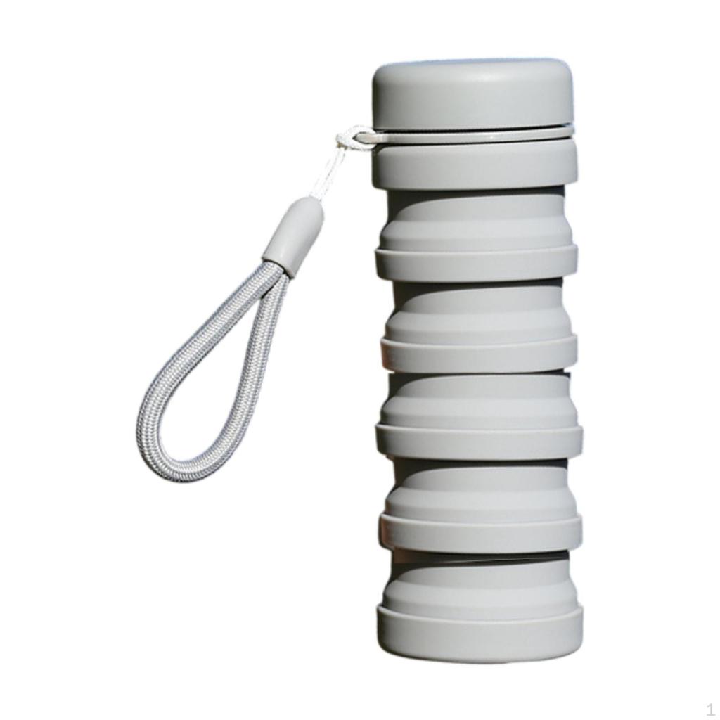 Water Bottle, 500ml Silicone Lightweight Reusable Sports Drinking Cup for Hiking Backpacking