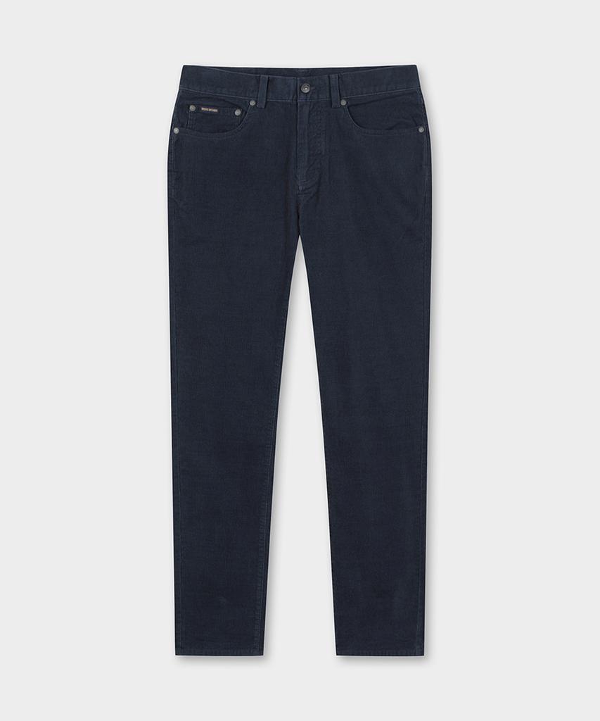 BROOKS BROTHERS Slim Fit 15W Corduroy 5-Pocket Pants (Navy) (Bbpcmm4531Qew)