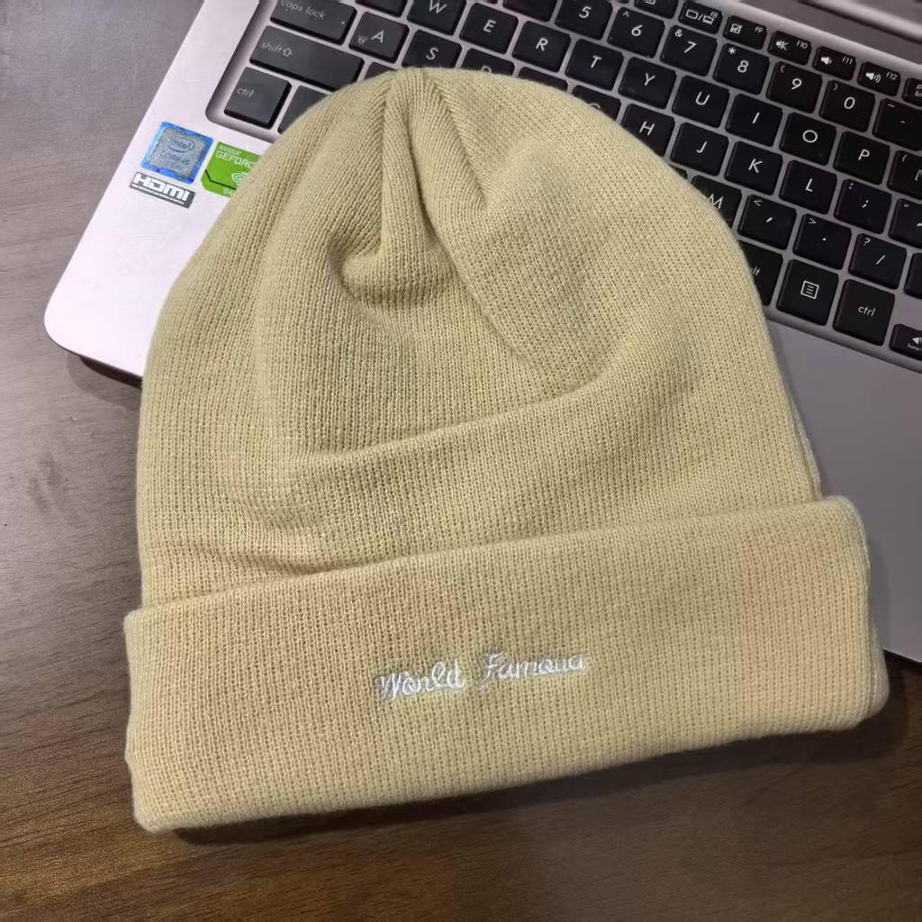 Czapka dzianinowa z haftowanym napisem Xiaomei - Unisex, do małej twarzy, wszechstronna czapka wełniana