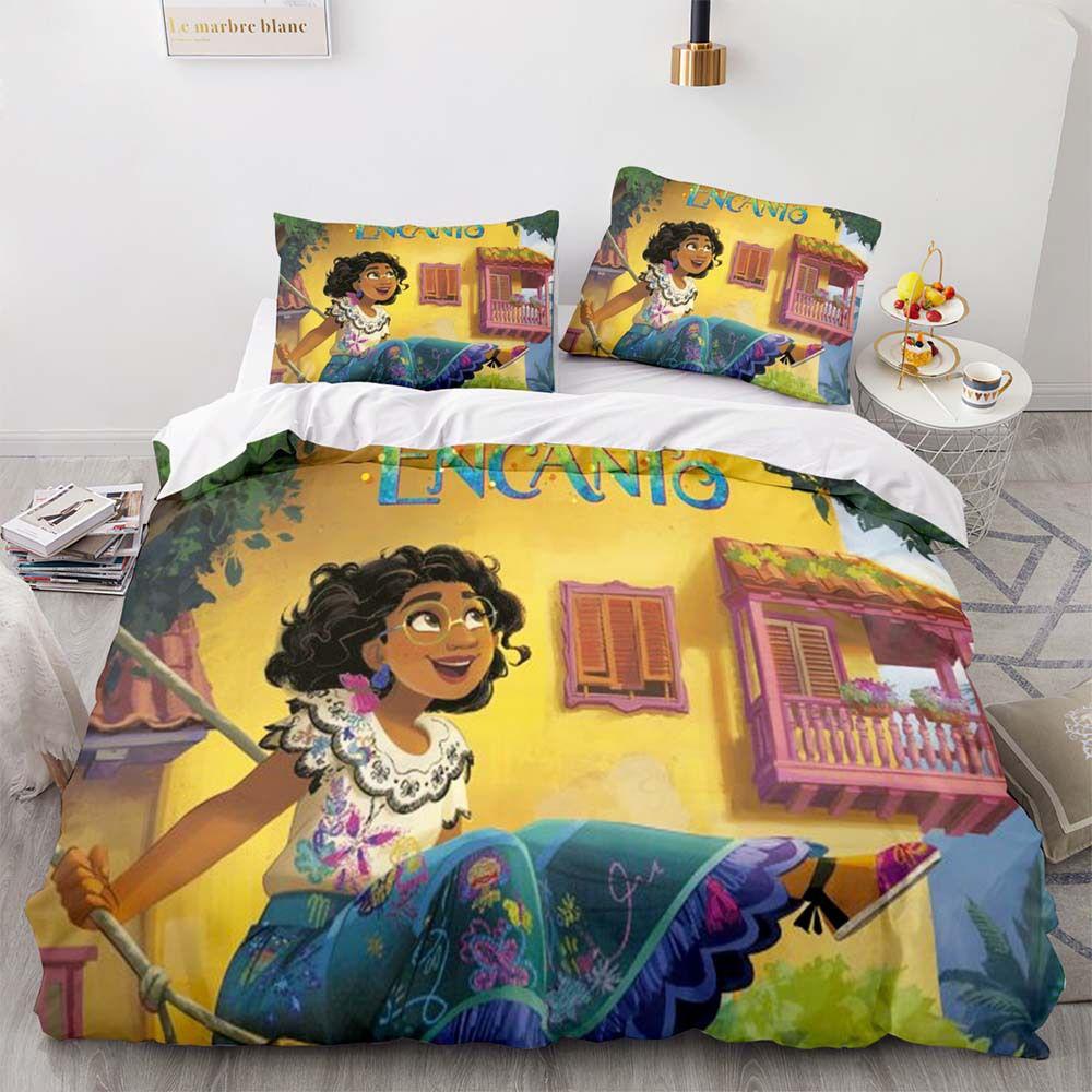 Disney Encanto Cartoon Print 2/3-pcs Bed Set Soft Bedding Set Cover