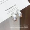Silver Needle Geometric Heart Hoop Earrings - Retro & High-End Style for a Bold Look