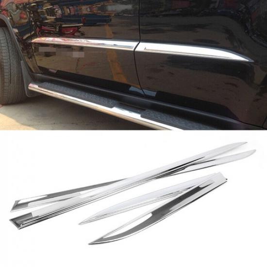 4x Chrome Door Body Side Line Cover Molding Trim Fit Jeep Grand Cherokee 14-18