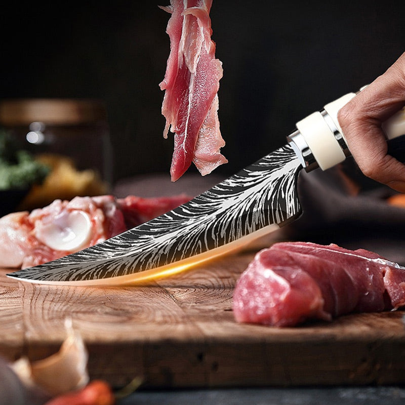 Stainless steel kitchen multi purpose knife suitable for steak bone removal meat slicing and fruit cutting comes with a gift box