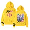 Women's Printed Round Neck Pullover Sweatshirt Hooded Drawstring Sweatshirt Top