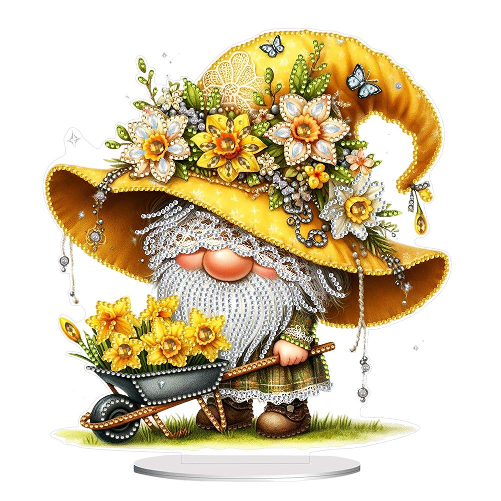 Gnome Double Sided Effect Desktop Diamond Art Kits 5D DIY Diamond Art Tabletop Decorations Diamond Painting Desktop Decorations