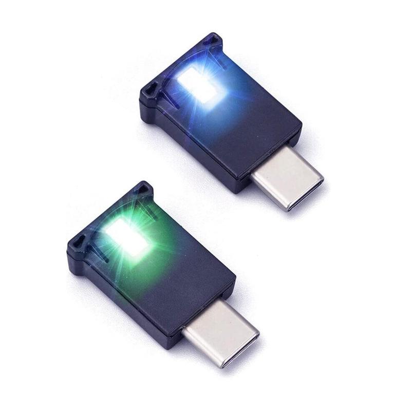Car Ambient Light Type-C 8 Colors RGB Dynamic Gradient Brightness Adjustable Interior Atmosphere Lamp Car Interior Lamp 1pcs