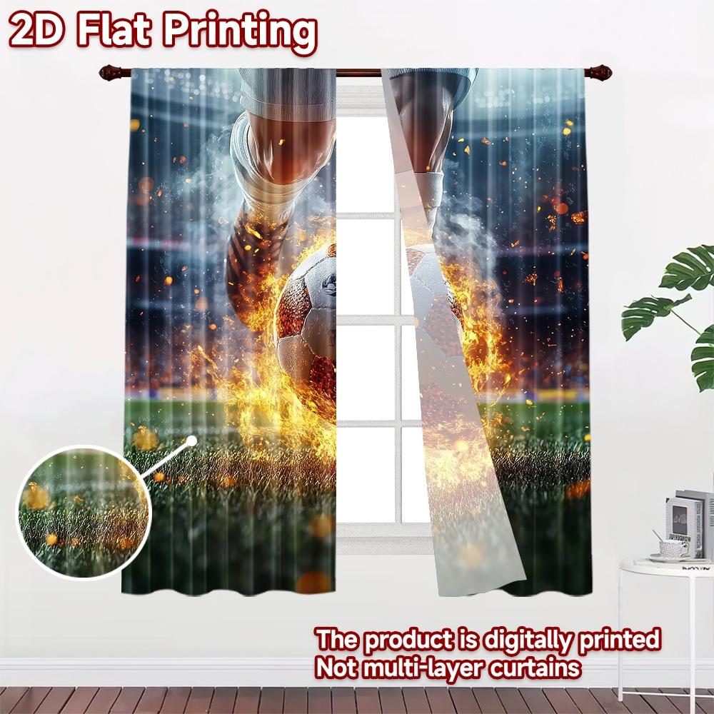 2D flat Photography Backdrop Popular Background cloth Fiery Soccer Kick 100% Polyester Anniversary for Holiday home decor