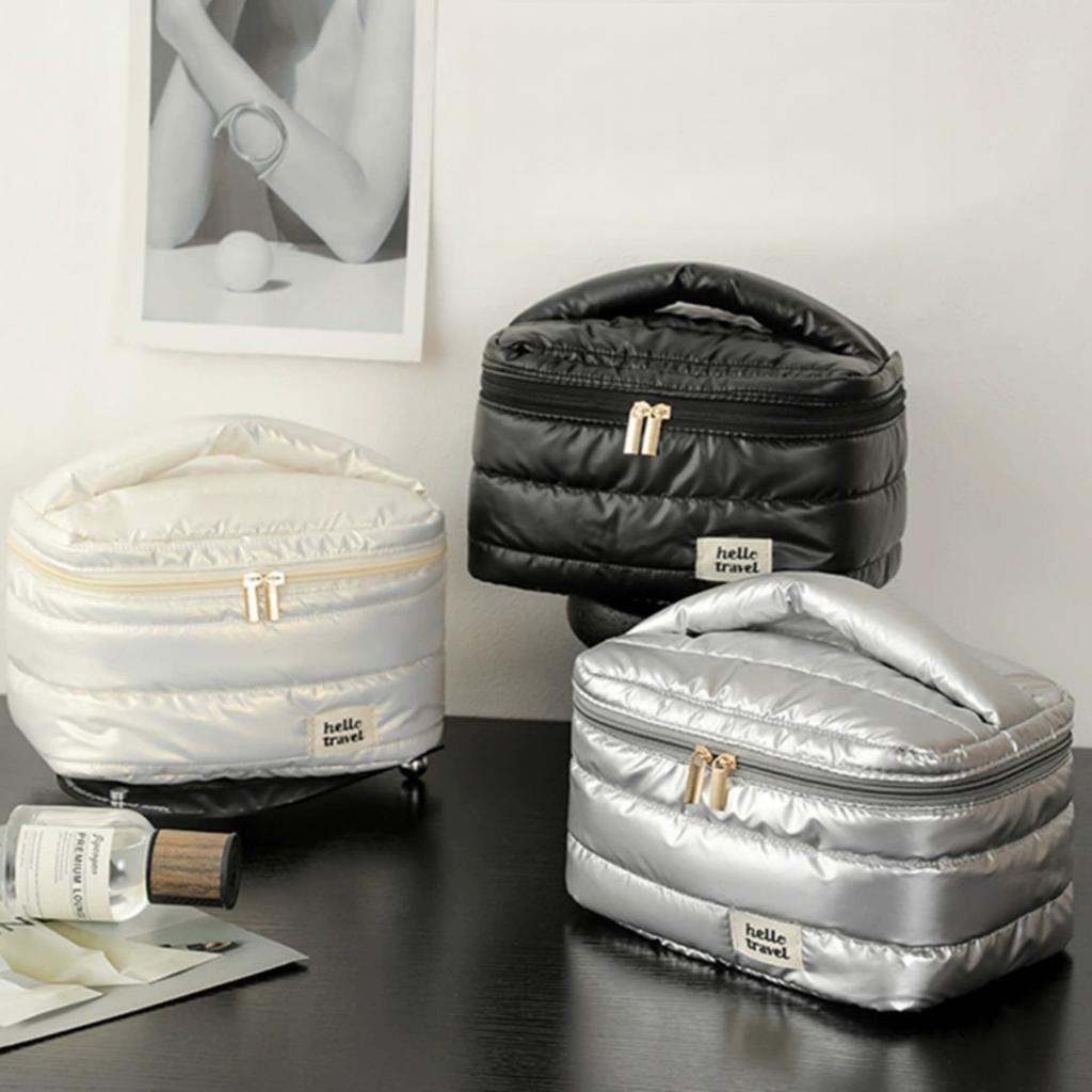 Make Up Bag Large Capacity Waterproof Makeup Handbag Travel Cosmetic Toiletry Storage Pouch Elegant Ladies Square Zipper Bag