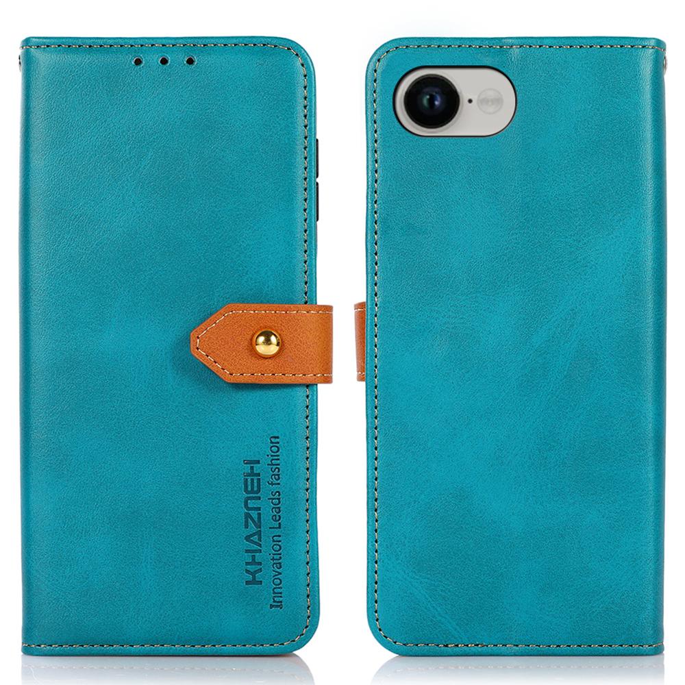 

KHAZNEH For iPhone 16e Wallet Phone Case Stand Leather Flip Cover Blue
